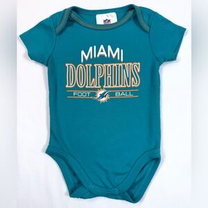 NFL Miami‎ Dolphins Baby Bodysuit 0-3 Months Football Teal Sports Fan Game Day